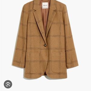 Madewell Tan Plaid Blazer